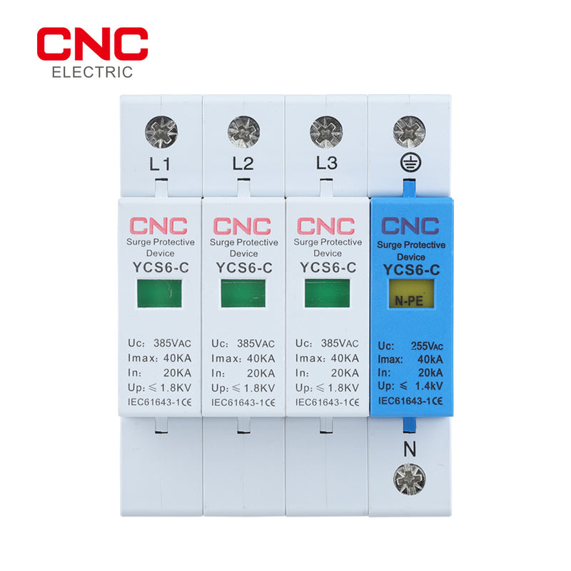 CNC YCS6-C AC 3P+NPE 20KA-40KA 385V SPD Protective Low-voltage Arrester Device
