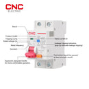 CNC YCB6HLN-63 1P+N 230V 50/60Hz RCBO