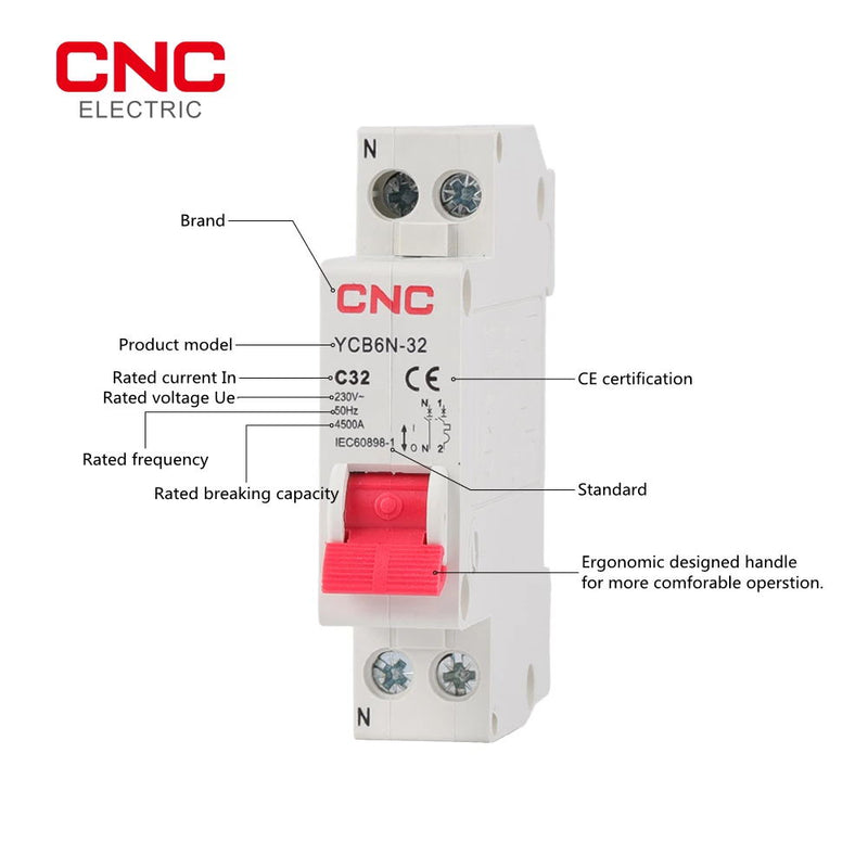 CNC MCB YCB6N-32 Phase-neutral Circuit Breaker