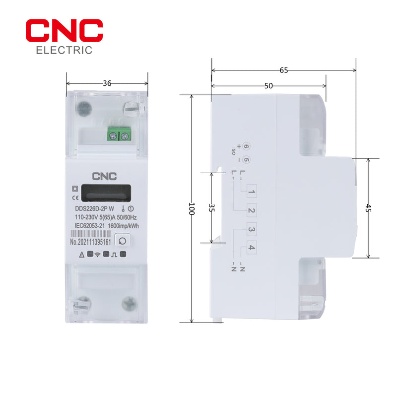 CNC DDS226D-2P WIFI Single Phase Smart Energy Meter