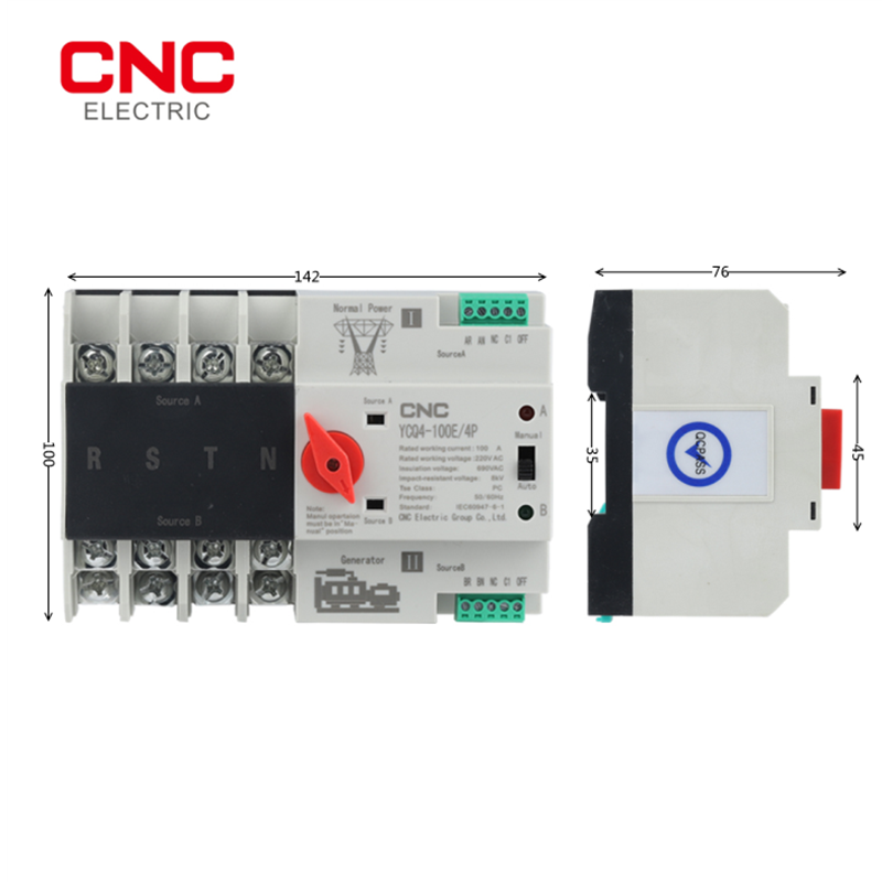 CNC YCQ4-100E/4P Dual Power Switch ATS
