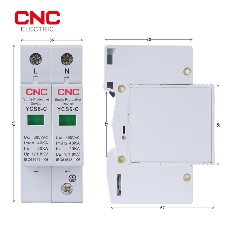 CNC YCS6-C AC SPD 385V Protective Low-voltage Arrester Device 20KA-40KA